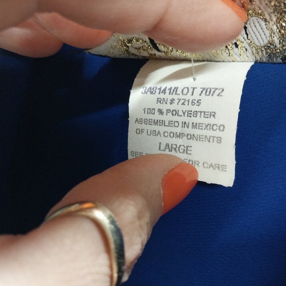 3372 Size Large Gepetto Pant set Royal Blue, Purple with Jewels down the front. - Picture 9 of 9